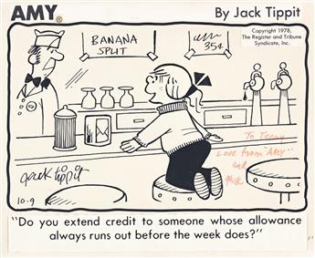 JACK TIPPIT (1923-1994) Do you have opening night jitters, too? * Do you extend credit to someone... [COMICS / AMY]